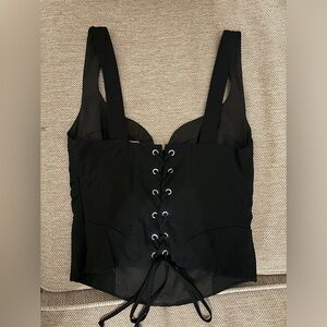 Women Crop Tank Top XS, Brand New, Black, Width 16 Inch, 54% Rayon, 41% Nylon